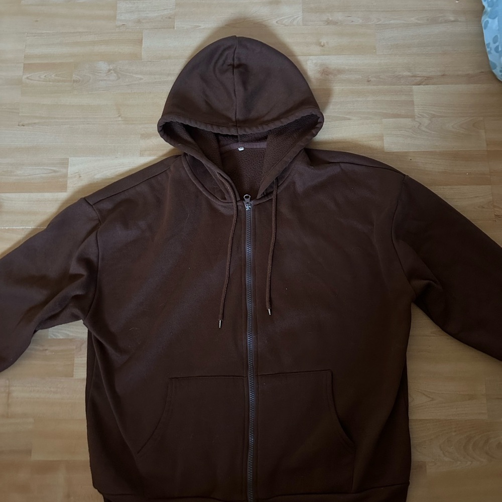 Brown SHEIN large brown zip up